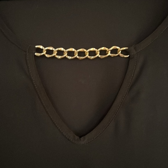 SCARLETT Plus Solid Black Cold Shoulder Short Sleeve Dress Top, Sz 2X, NWT. - Picture 4 of 8